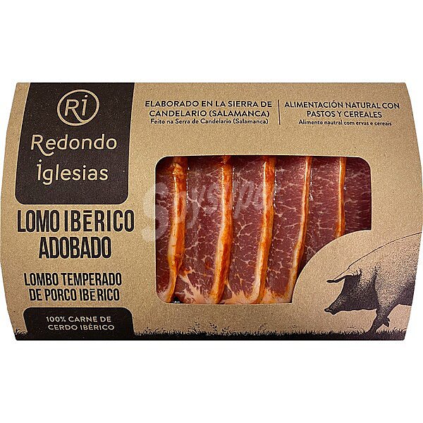 Lomo adobado de cerdo ibérico criado en libertad con alimentación 100% natural en filetes peso aproximado