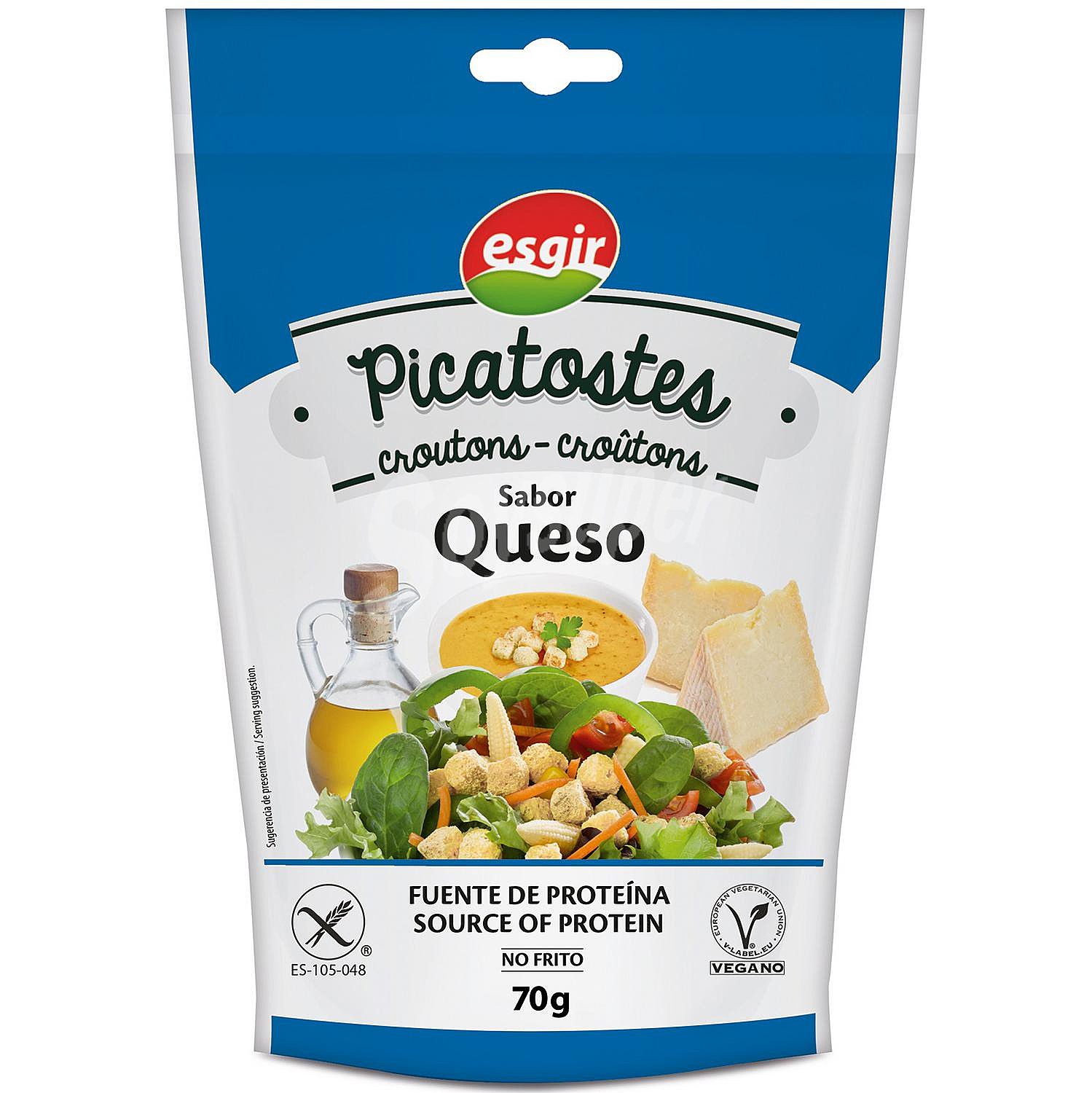 Picatostes sabor a queso sin gluten