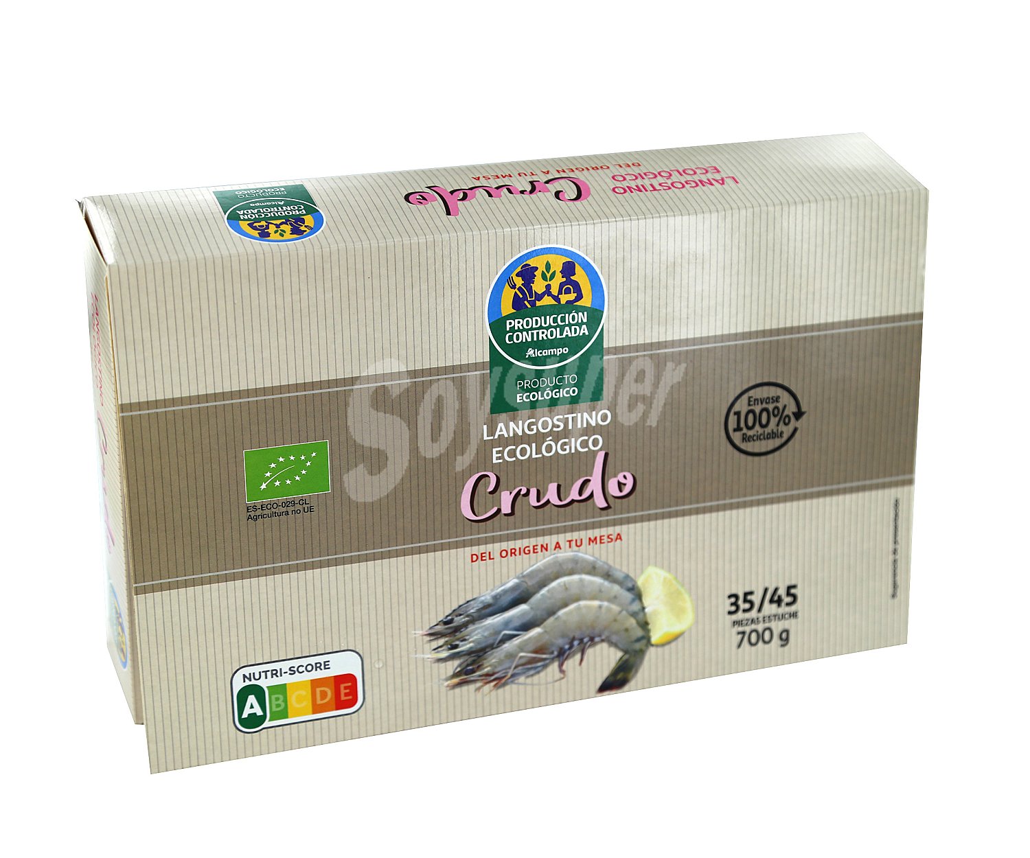 Alcampo producción controlada Langostino blanco 35 / 45 crudo, ecológico y ultracongelado alcampo producción controlada ecológico (p.n. )