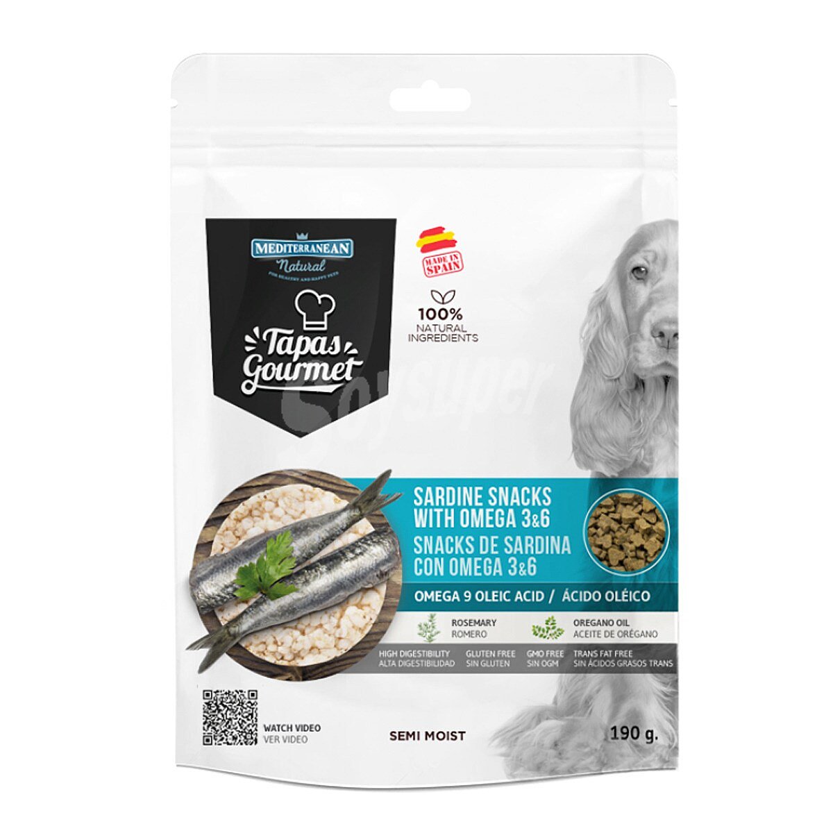 Snacks para perros gourmet con sardina