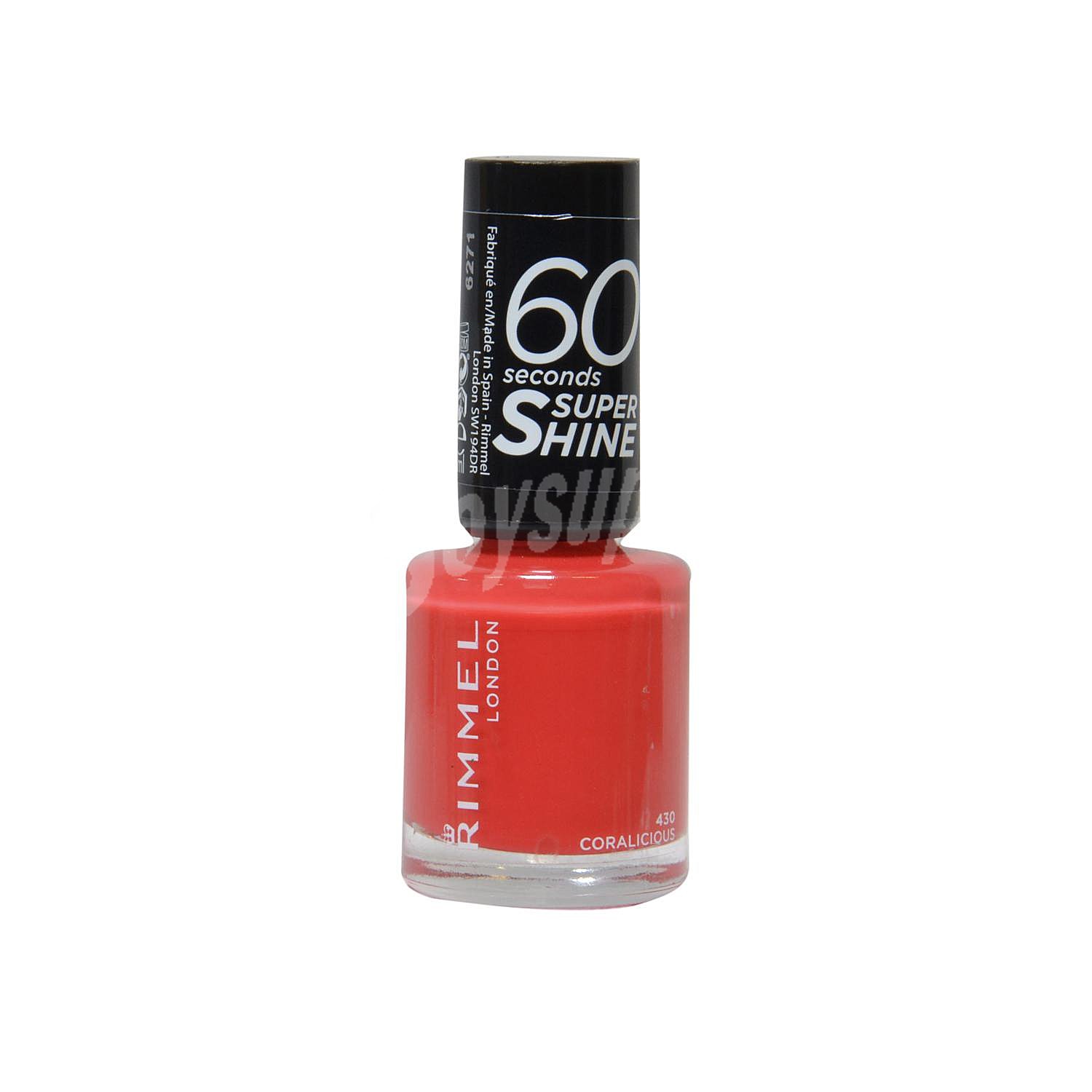 Esmalte de uñas 60 Seconds Super Shine nº 430 Coralicious Rimmel London