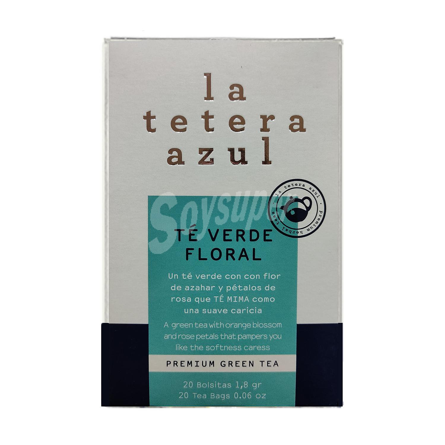 Té verde floral en bolsitas La Tetera Azul