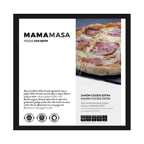 Mamamasa Pizza congelada de jamón cocido extra y mozarella mamamasa