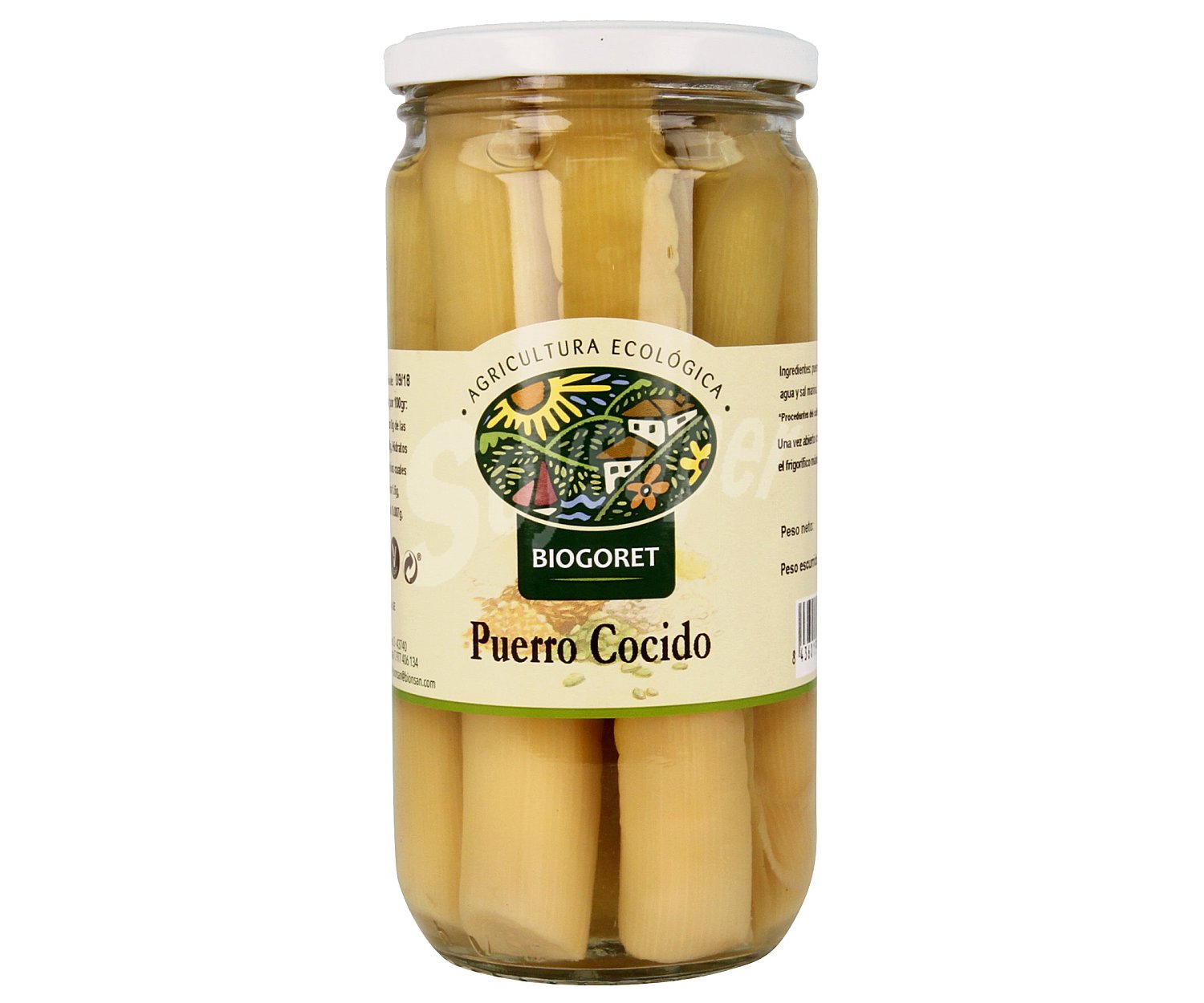 Puerro cocido, ecológico