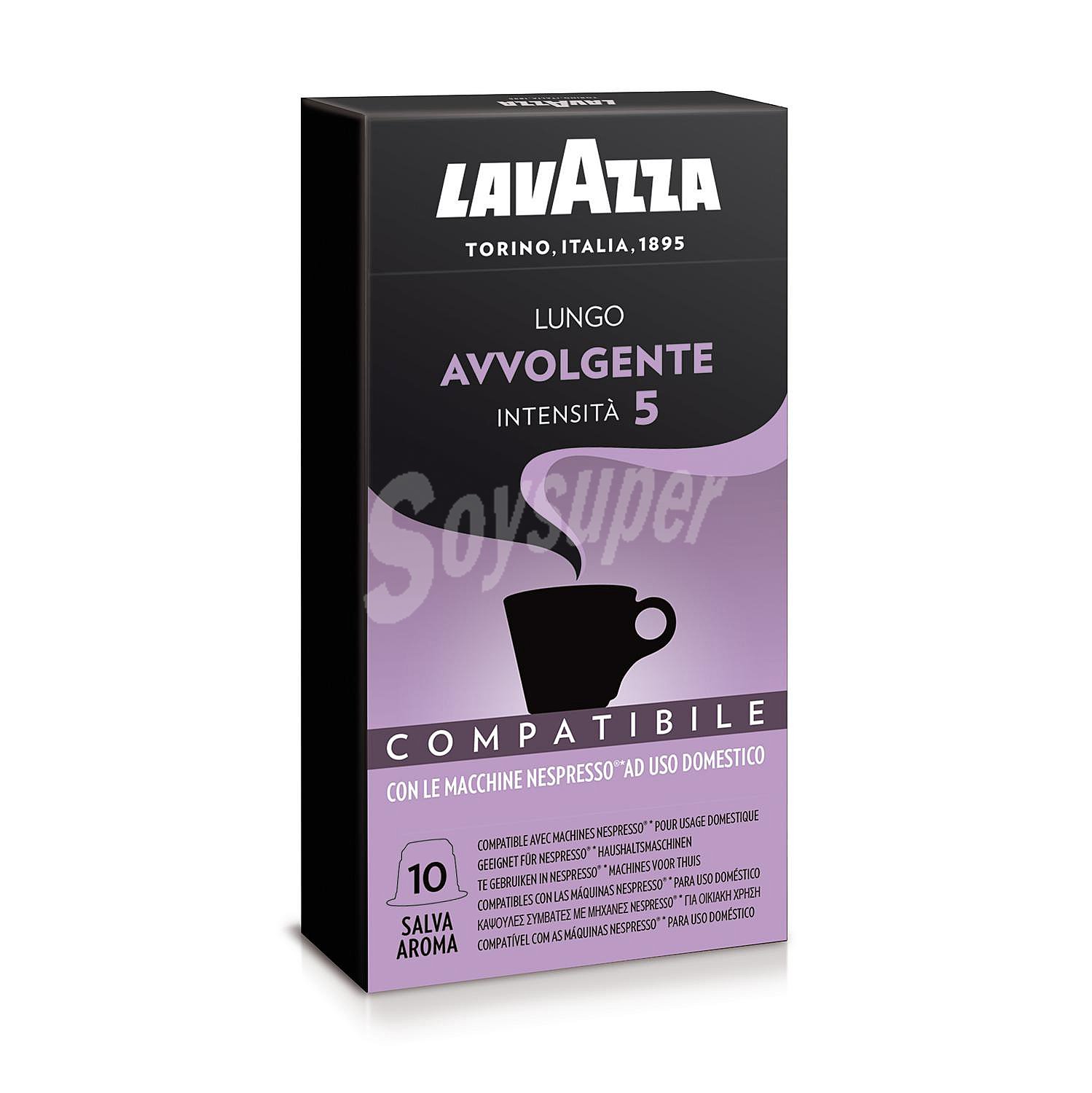 Café lungo avvolgente en cápsulas Lavazza compatible con