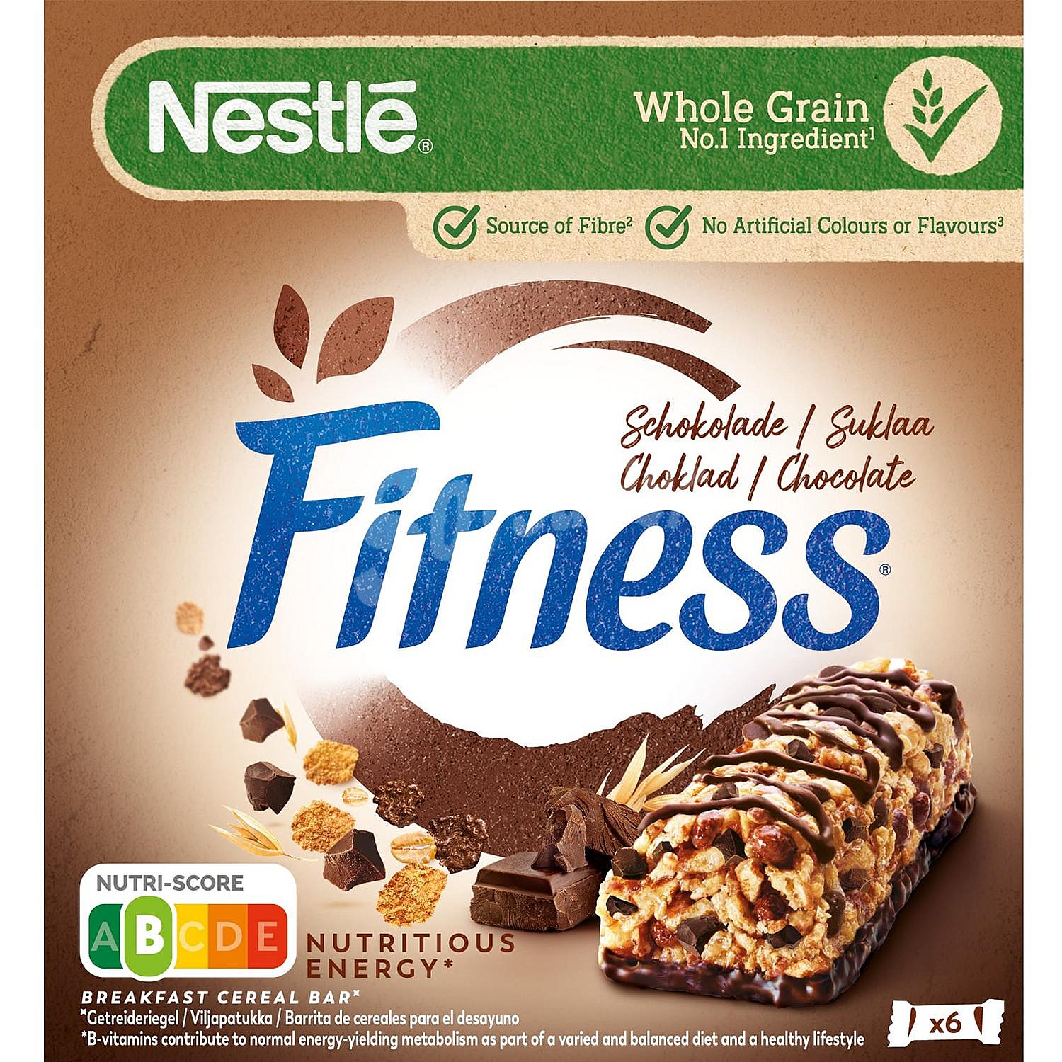 Cereales en barrita con chocolate fitness