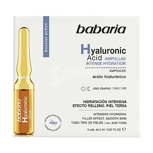 Babaria Tratamiento en ampollas de uso diario con efecto hidratante y rellenador babaria Hyaluronic