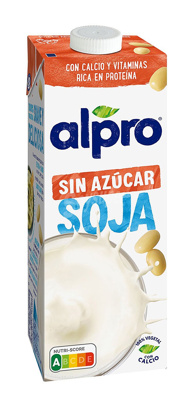 Alpro Bebida de soja 100% vegetal, sin azúcar y rica en proteína vegetal alpro