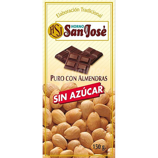 Chocolate puro con almendras sin azúcar