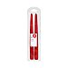 Pack de 2 velas para candelabro de color rojo, actuel.