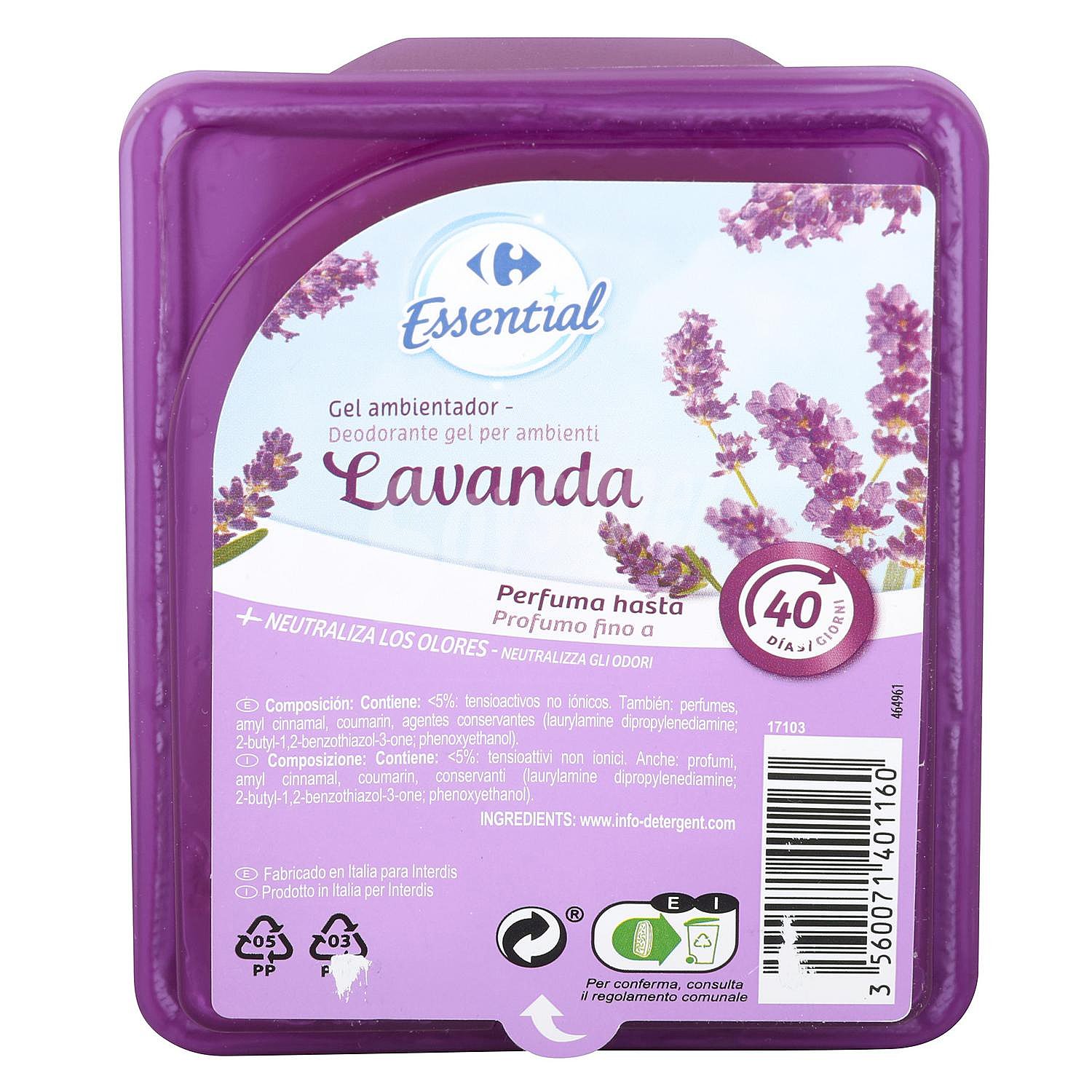 Ambientador en gel lavanda Carrefour Essential