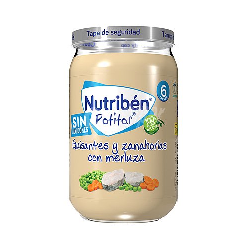 Nutribén Potitos® de guisantes y zanahorias con merluza a partir de 6 meses nutribén