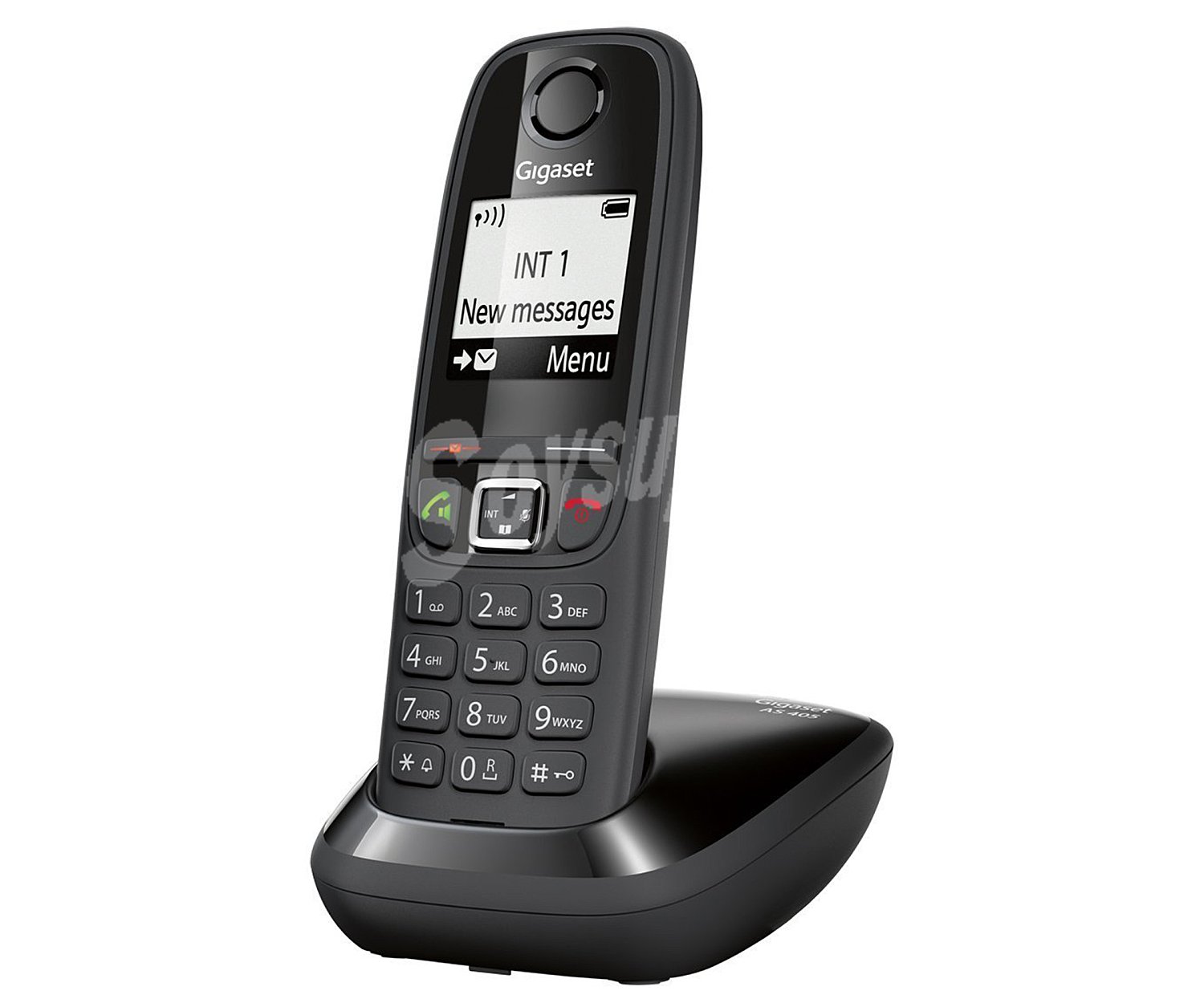 Teléfono inalámbrico Dect AS405 negro, identificador de llamadas, agenda 100 contactos, lista de las últimas llamadas perdidas, manos libres negro, identificador de llamadas, agenda 100 contactos, lista de las últimas llamadas perdidas, manos libres