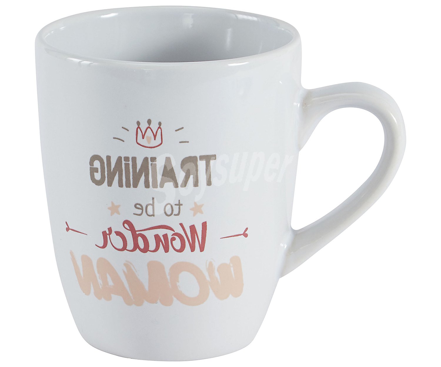 Taza alta de gres blanca con diseño y capacidad de , actuel