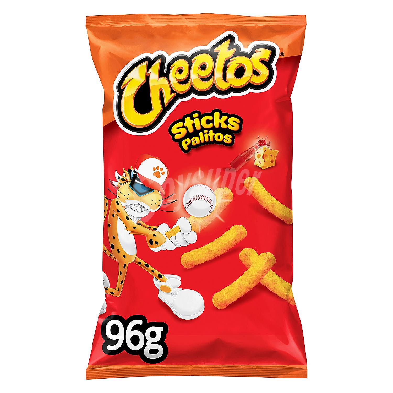 Snack de palitos de maíz con sabor a queso y ketchup de Matutano cheetos Sticks