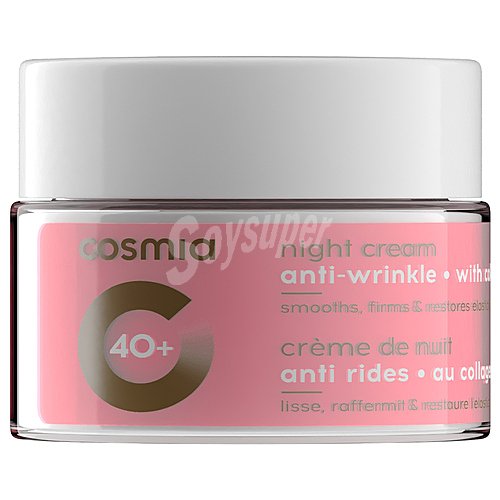 Cosmia Crema anti-arrugas de noche con colágeno, para todo tipo de pieles cosmia