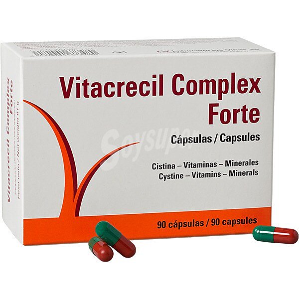 Complex Forte cistina, vitaminas y minerales para la nutrición de cabellos y uñas caja 90 cápsulas