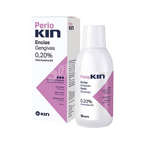 KIN Enjuague bucal acción anti placa bacteriana, especial para higiene periodontal y periimplantaria KIN Perio