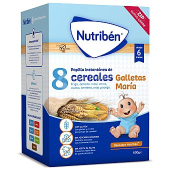 Papilla en polvo de 8 cereales con galleta María a partir de 6 meses