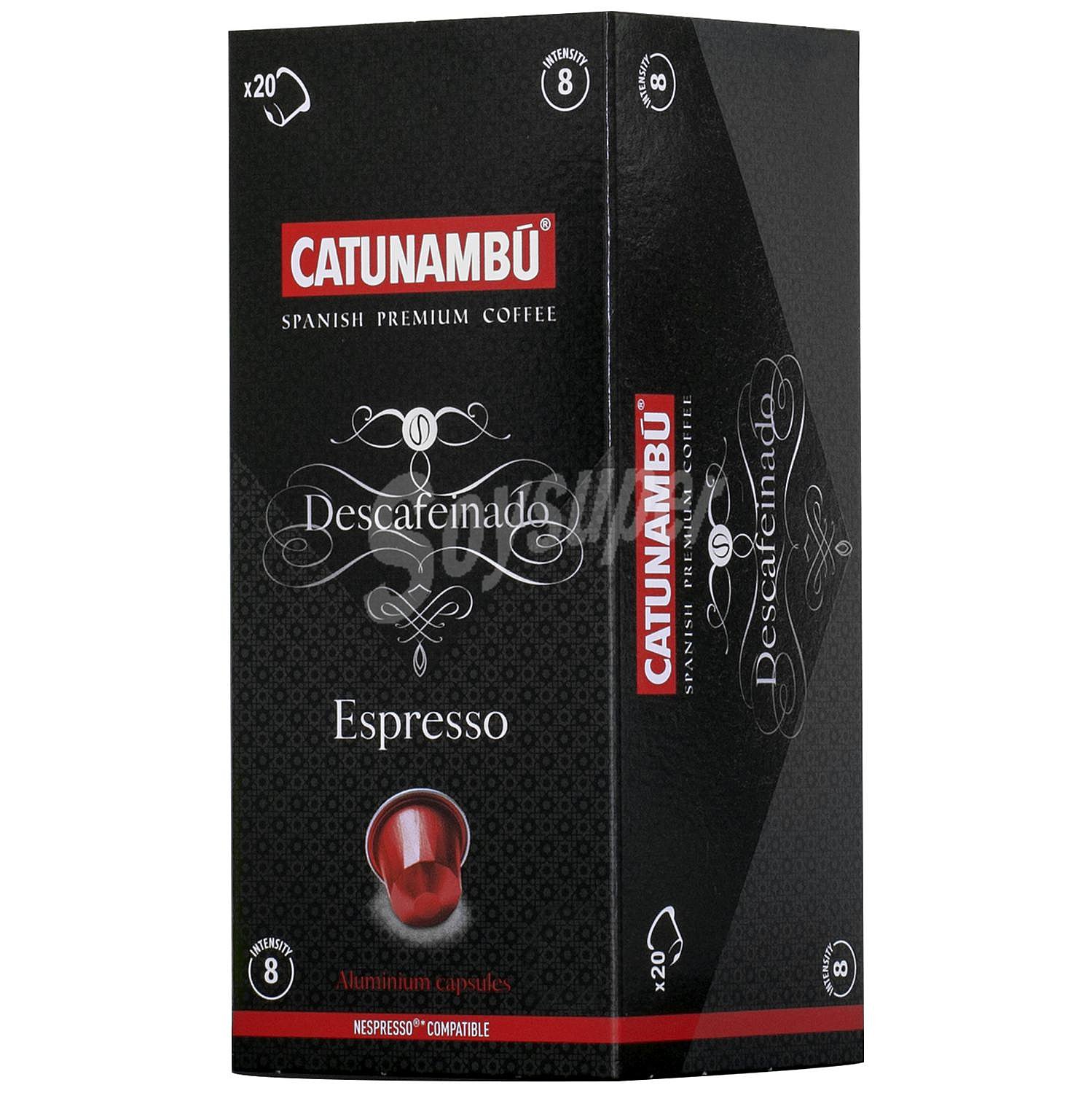 Café intenso espresso descafeinado en cápsulas Catunambú compatible con Nespresso