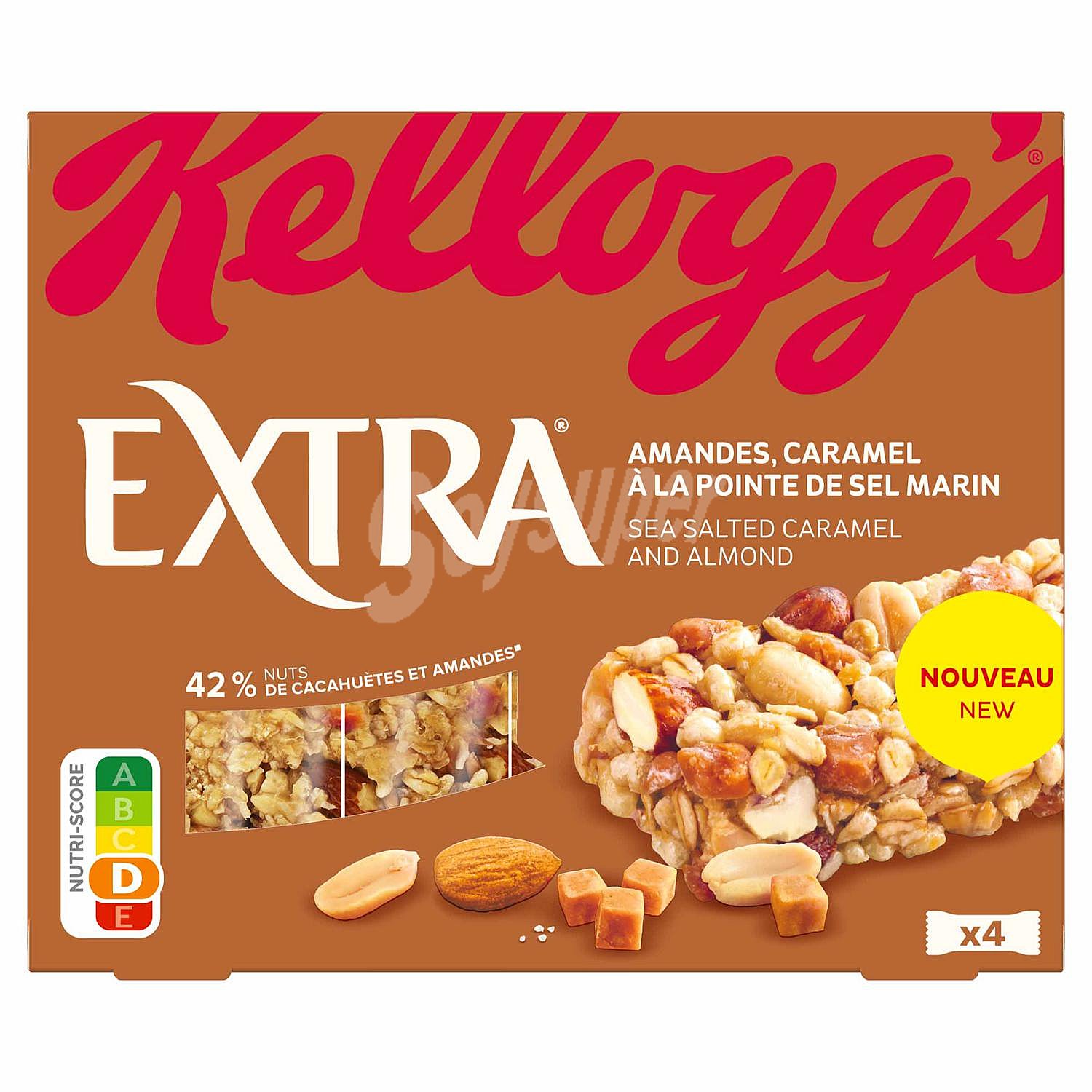 Barritas de cereales con cacahuete, almendras y avena Extra Kellogg's