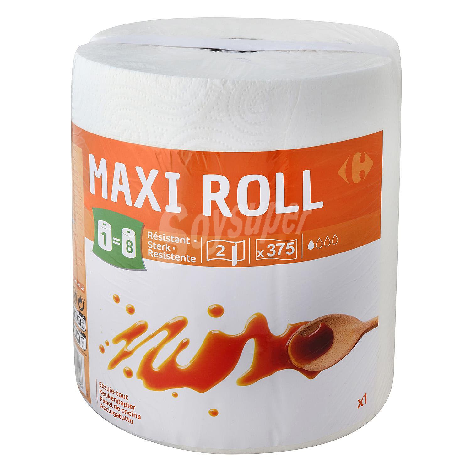 Papel de cocina resistente Maxi Roll Carrefour