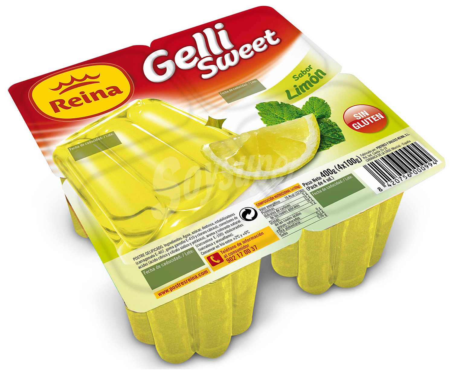 Gelli Sweet gelatina sabor limón sin gluten