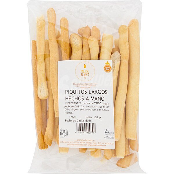 Piquitos largos hechos a mano bolsa 100 g