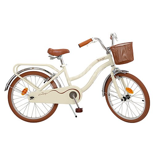 Bicicleta infantil con ruedines, estilo vintage con cesta y ruedas de 50,8cm (20''), vintage