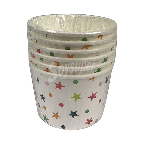 Pack de 6 cubos de cartón con diseño de estrellas, ACTUEL.