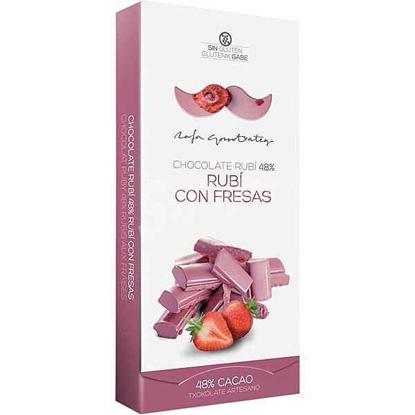 Chocolate ruby 48% cacao con fresas