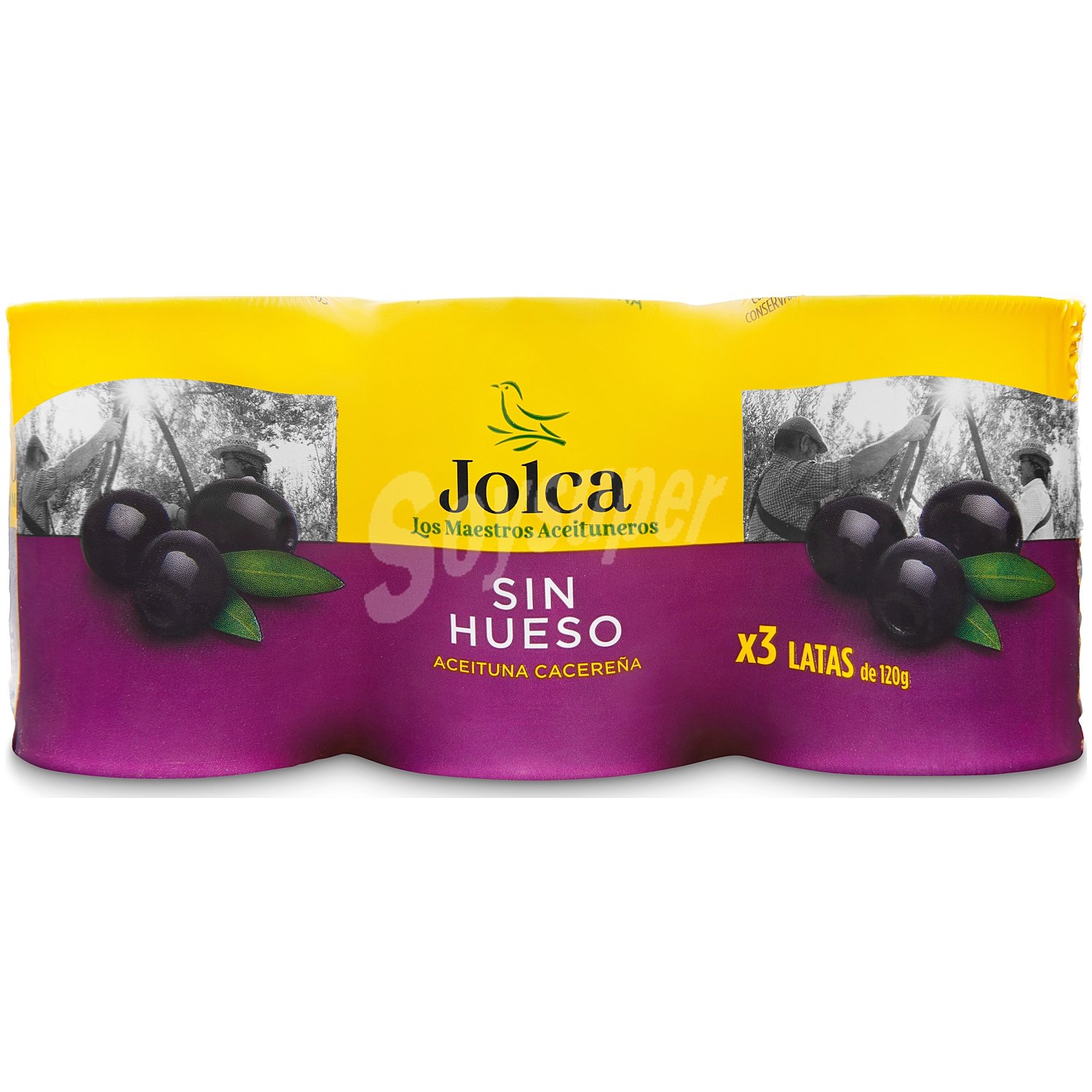 Aceitunas negras sin hueso cacereña pack 3 latas 50 gr