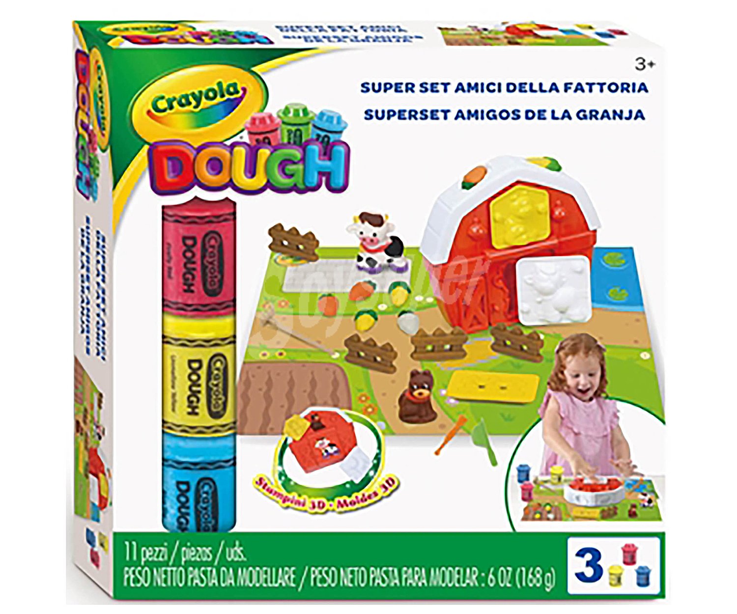 Set amigos de la granja para crear figuritas de animales con la pasta moldeable, crayola.