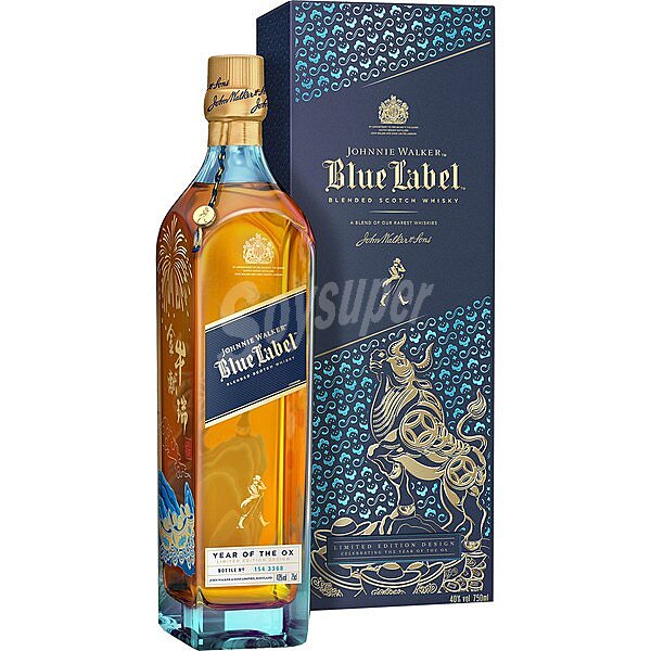 Blue Label whisky escocés blended Ed. Limitada Año Buey botella 70 cl