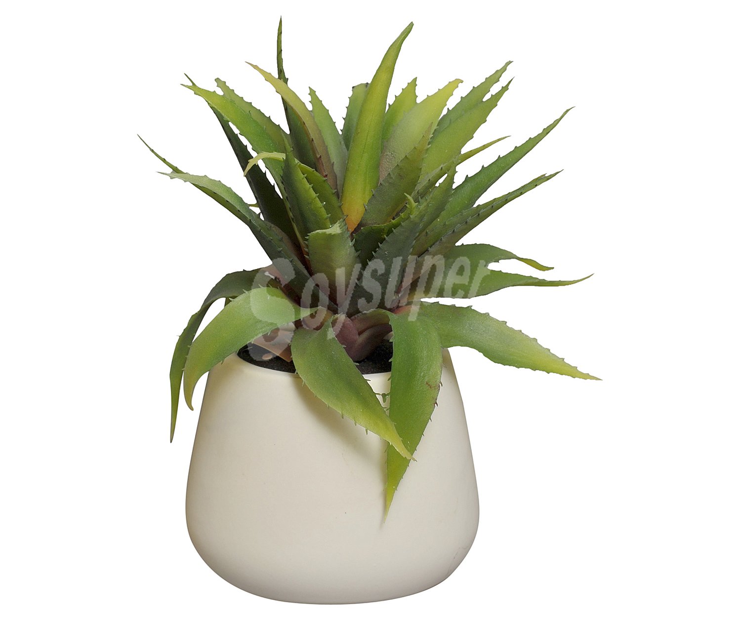 Maceta decorativa con planta de aloe artificial color verde, 24 cm, essencial