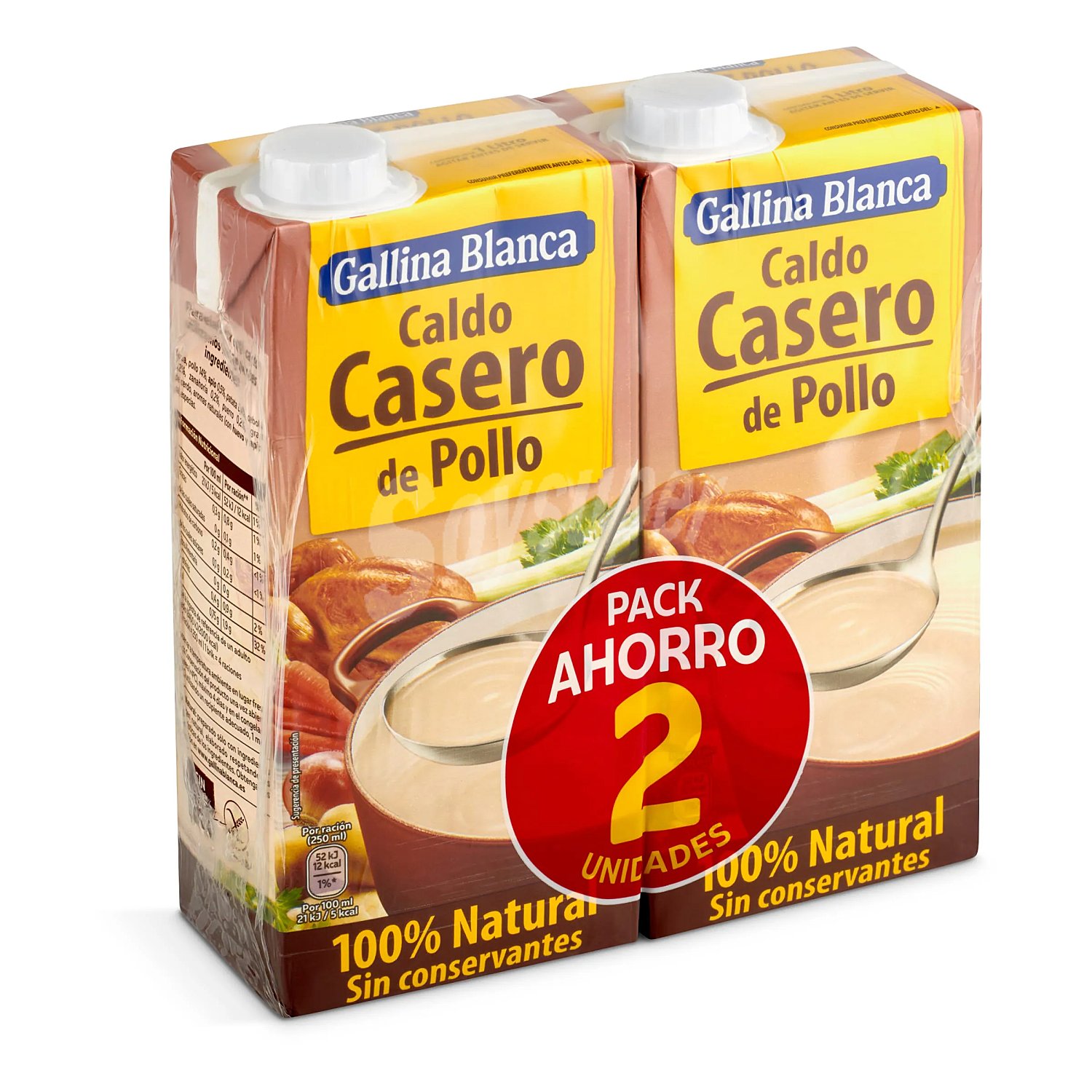 Caldo de pollo 100% natural envase