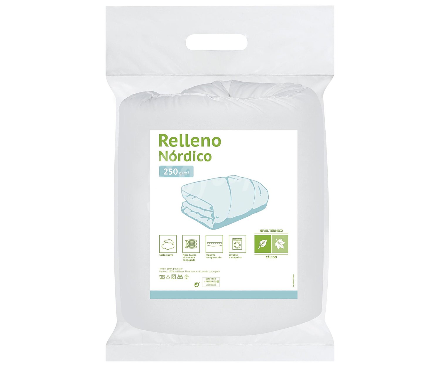 Relleno nórdico blanco de microfibra, 250 gramos/m², 150 centímetros alcampo