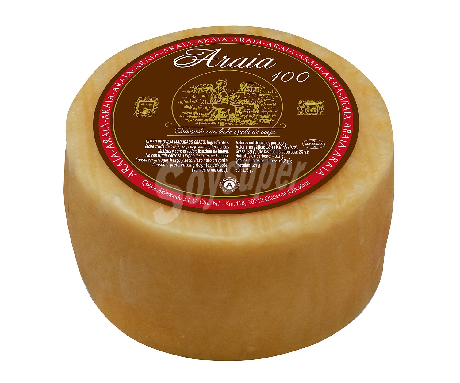 Queso de oveja madurado graso araia 100