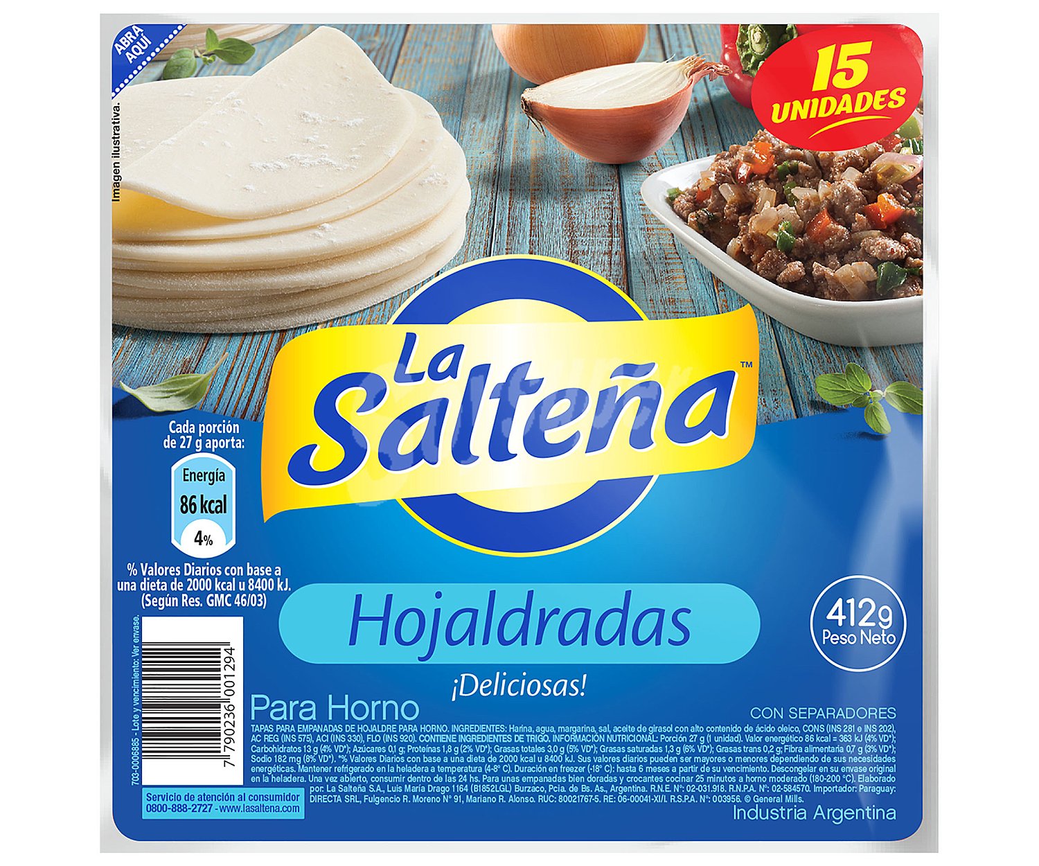 Tapas de hojaldre para hornear, medianas para empanadas