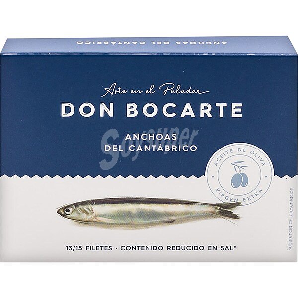 Filetes de anchoa en aceite de oliva virgen extra 13-15 filetes