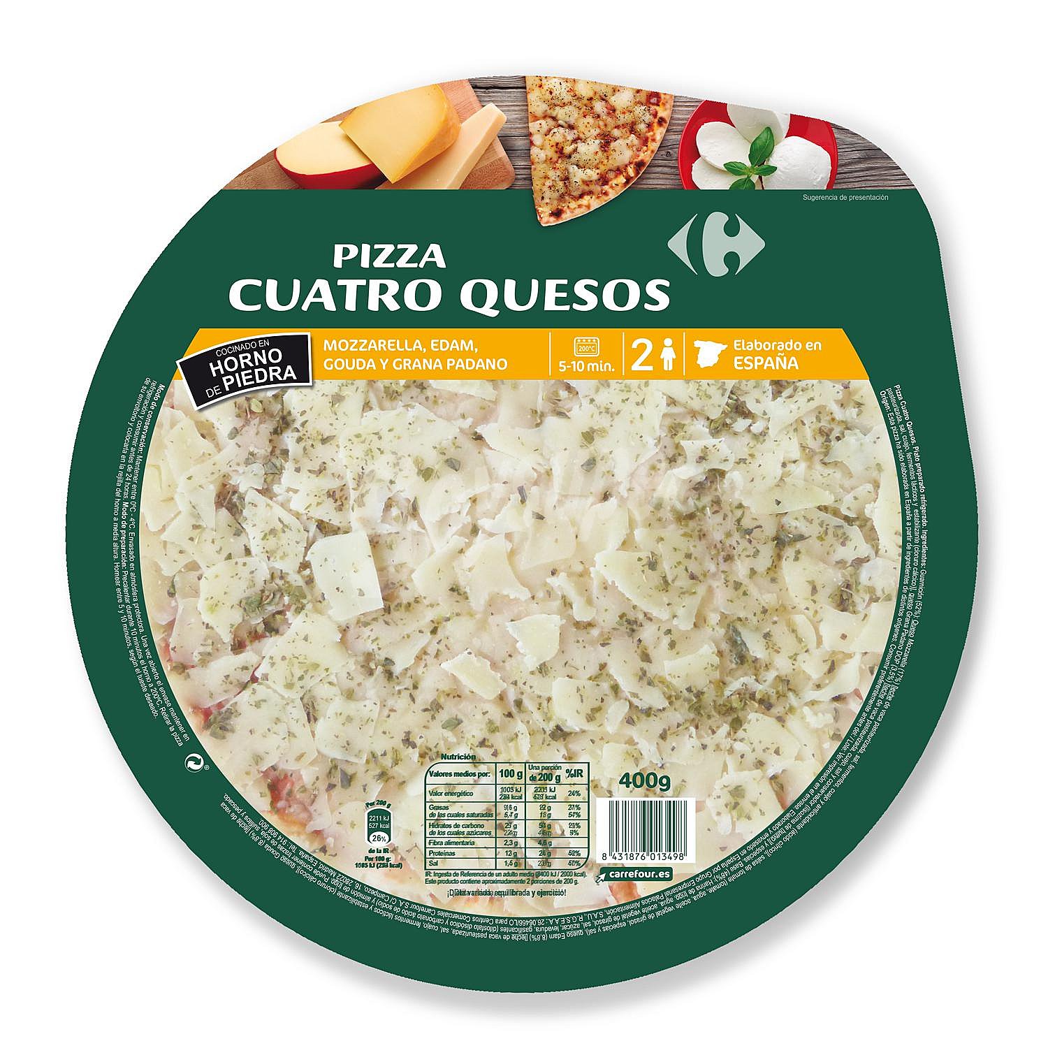 Pizza 4 quesos Carrefour