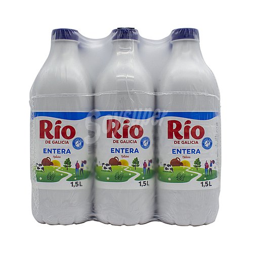 RÍO Leche entera de vaca, de origen gallego RÍO