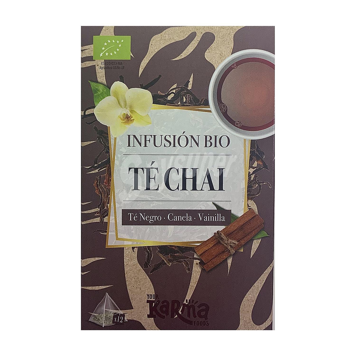 Té negro chai en pirámides ecológico Your Foods