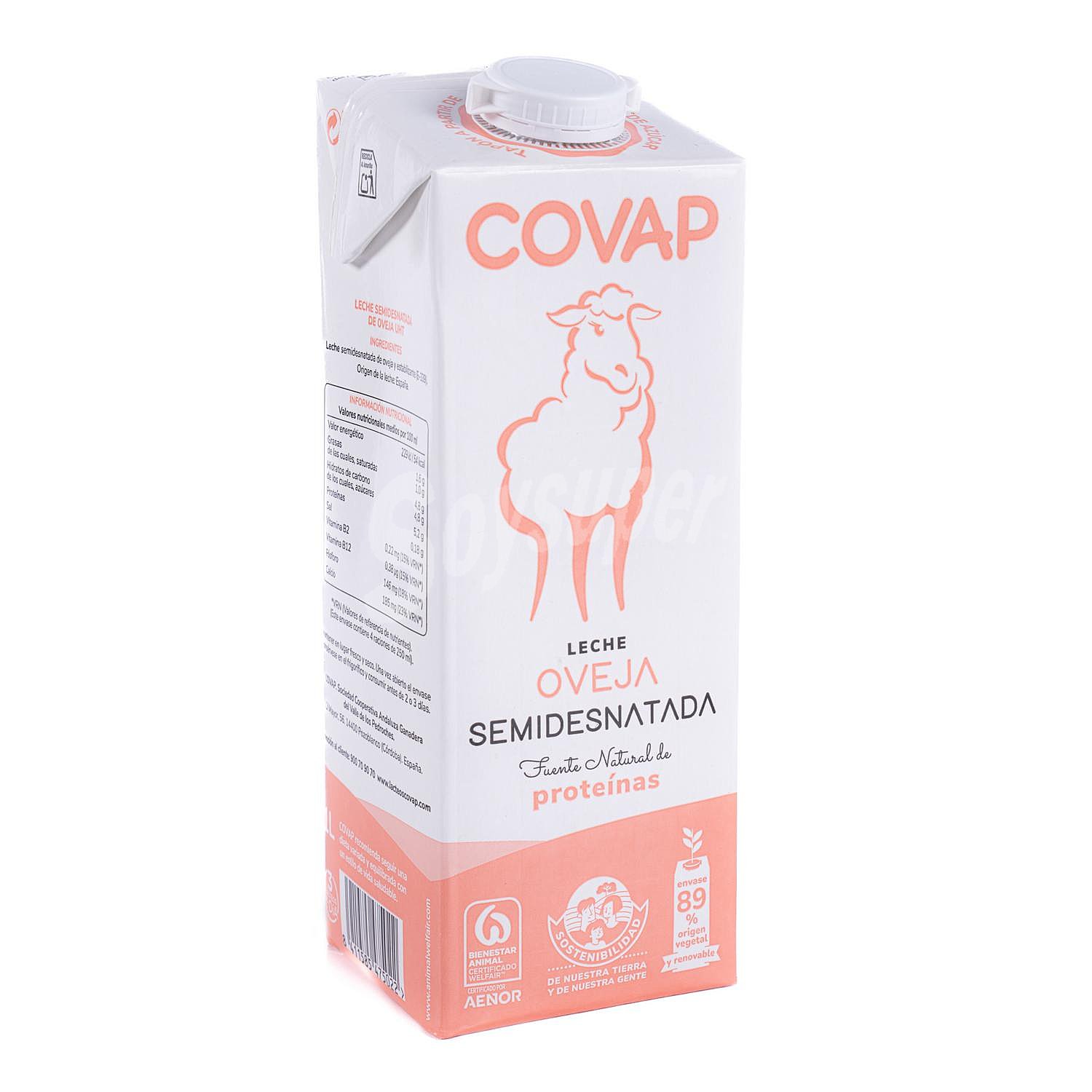 Leche de oveja semidesnatada de origen español