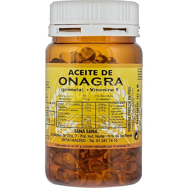 Perlas de aceite de onagra con vitamina E