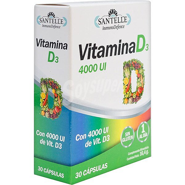 Vitamina D 4000 UI sin gluten ápsulas