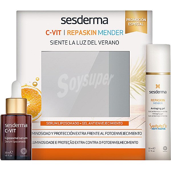 C-vit sérum liposomado para todo tipo de pieles frasco 30 ml + Repaskin Mender Antienvejecimiento 50 ml