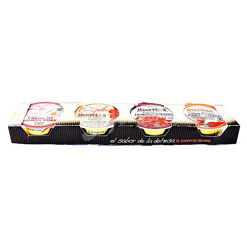 Iberitos Patés surtidos (jamón York, Jamón curado, pollo, pavo) iberitos