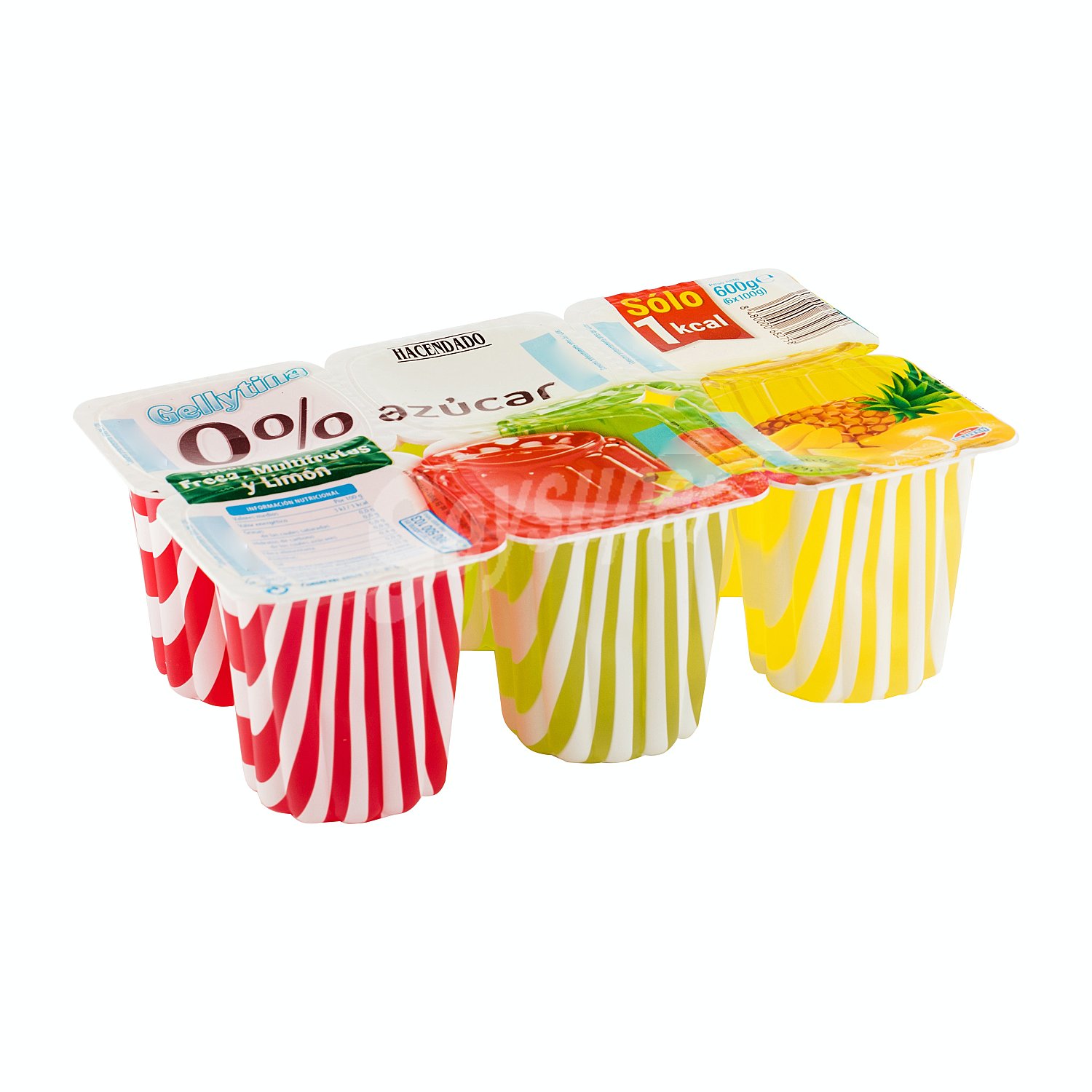 Gelatina multifrutas 0 % azucar (2 limon, 2 multifrutas Y 2 fresa)