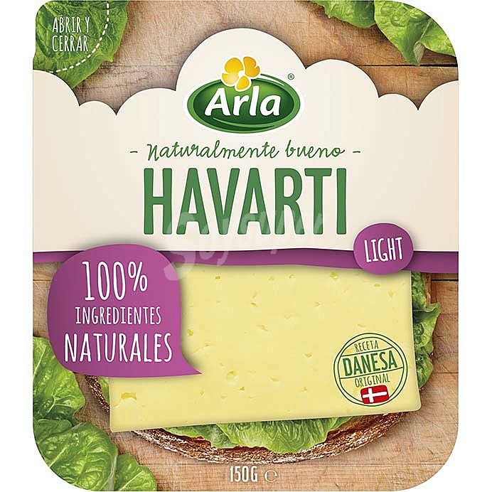 Queso havarti light danés IGP en lonchas